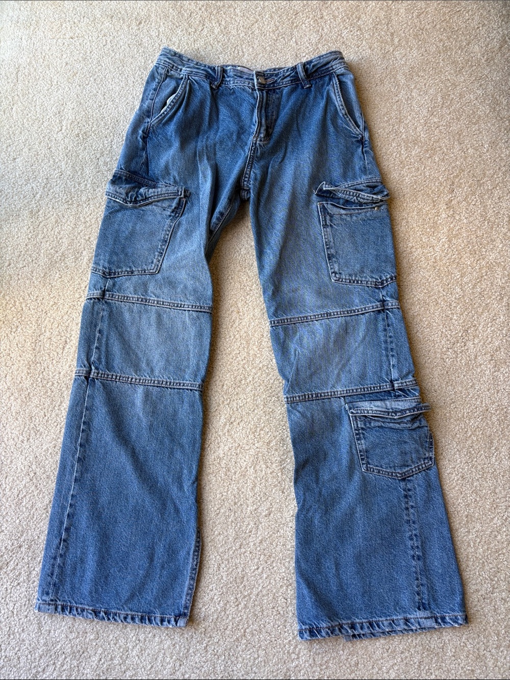 Zara Light Blue Distressed Denim Jeans